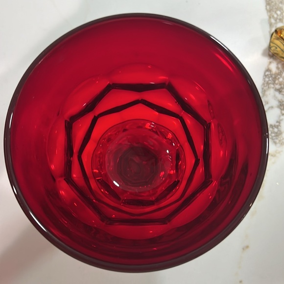 Vintage L.E Smith ruby-red glass pedestal,lidded candy dish tall 91/4 x4” wide - Picture 8 of 11